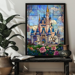 Puzzle z witrażowym zamkiem w stylu artystycznym, 300/500/1000 elementów, drewniane puzzle, prezent ze zdjęciem zamku, prezent urodzinowy dla dziewczynki/dzieci/jej