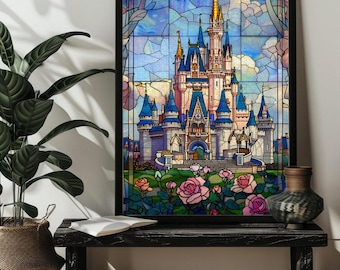 Rompecabezas de madera con diseño de castillo de vidrieras, estilo artístico, 300/500/1000 piezas. Regalo ideal para niñas/niños/mujeres.