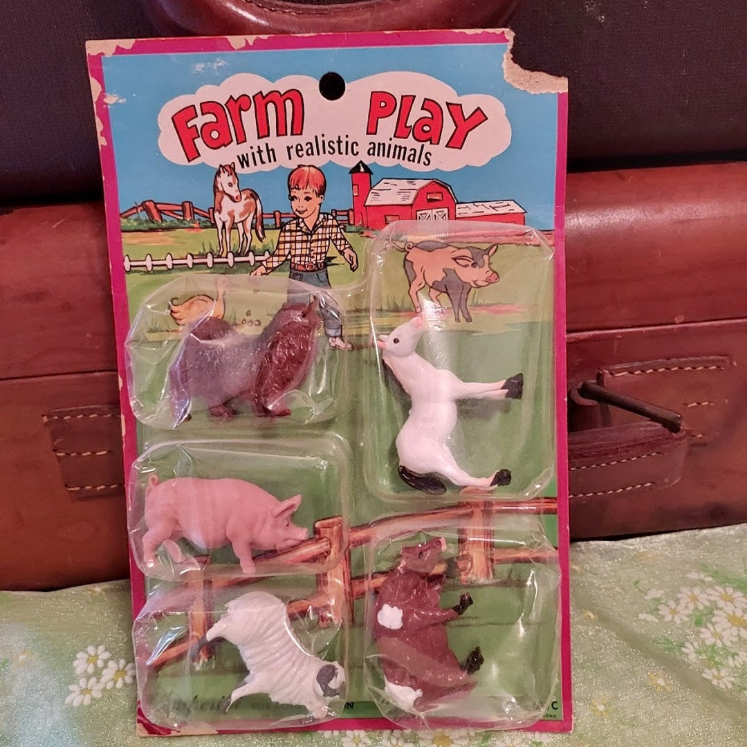 1971 Imperial Toy Co. Farm Play Horse Pig Cow Sheep Old Store Etsy