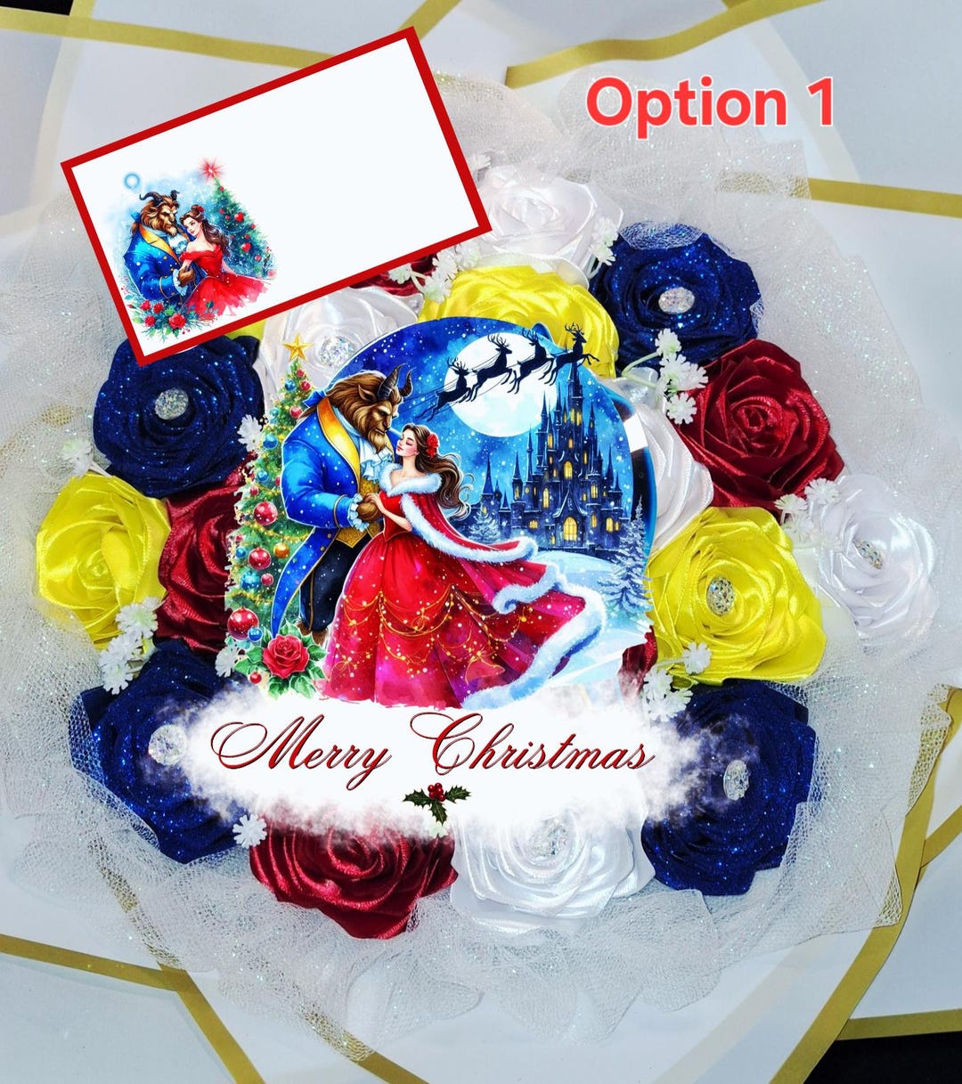 Beast Ribbon Beauty and the Beast Christmas Themed Handmade Personalised Silk Ribbon ...