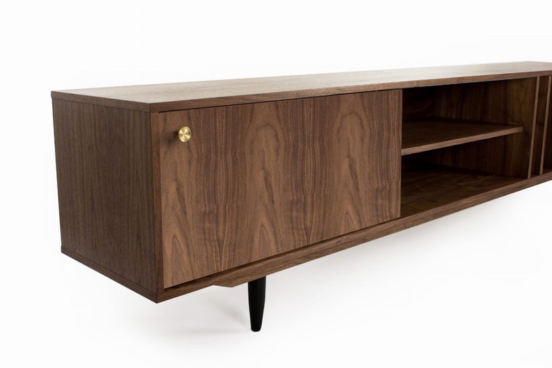 Mid-Century-Sideboard, Kommode, Kommode, Anrichte aus Walnussfurnier Livlo O-S18 Bild 5