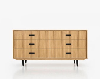 Mid-Century-Sideboard, Kommode, Kommode, Anrichte aus Eichenfurnier – Livlo D-S13