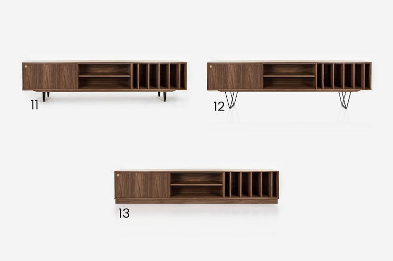 Mid-Century-Sideboard, Kommode, Kommode, Anrichte aus Walnussfurnier Livlo O-S18 Bild 2