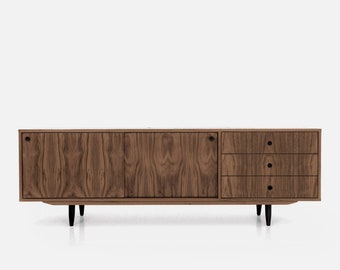 Mid-century sideboard, dresser, commode, credenza made of walnut vaneer - Livlo OS03