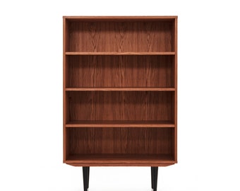 Bookcase, bookshelf made of oak vaneer - teak colour - Livlo T-R03