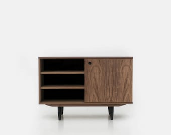 Mid-century sideboard, dresser, commode, credenza made of walnut vaneer - Livlo O-S16