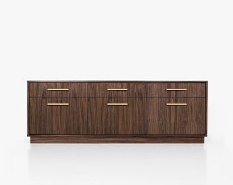 Mid-century sideboard, dresser, commode, credenza made of walnut vaneer - Livlo O-S10