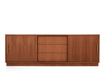 Mid-Century-Sideboard, Kommode, Kommode, Anrichte aus Eichenfurnier – Farbe Teak – Livlo T-S05