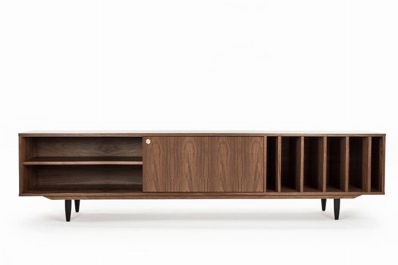 Mid-Century-Sideboard, Kommode, Kommode, Anrichte aus Walnussfurnier Livlo O-S18 Bild 4