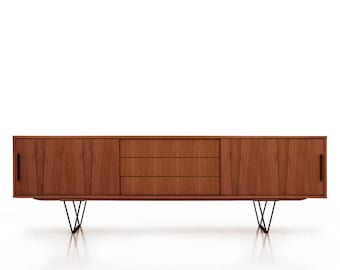 Mid-Century Sideboard, Kommode, Kommode, Sideboard aus Eichen-Vaneer - Teak Farbe - Livlo T-S02