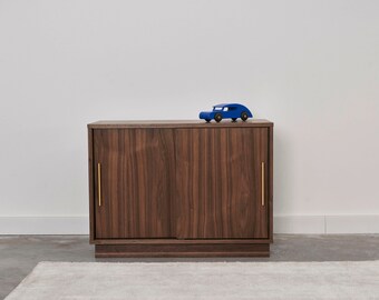 Mid-century sideboard, dresser, commode, credenza made of walnut vaneer - Livlo O-P01