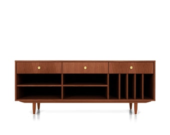 Mid-Century Sideboard, Kommode, Anrichte aus Eichenholz - Farbe Teak - Livlo T-S07