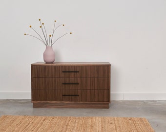 Mid-century sideboard, dresser, commode, credenza made of walnut vaneer - Livlo O-P02