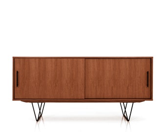 Mid-Century-Sideboard, Kommode, Kommode, Anrichte aus Eichenfurnier – Farbe Teak – Livlo T-S06