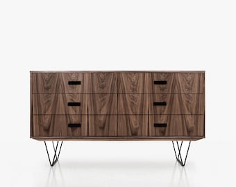 Mid-Century Sideboard, Kommode, Anrichte aus Nussbaum-Vaneer - Livlo O-S13