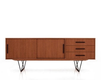 Mid-century sideboard, dresser, commode, credenza made of oak vaneer - teak colour - Livlo T-S03