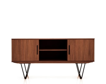 Mid Century Sideboard, Kommode, Anrichte aus Eiche Furnier - Teak Farbe - Livlo T-S15