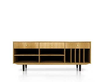 Mid-Century-Sideboard, Kommode, Kommode, Anrichte aus Eichenfurnier – Livlo D-S07