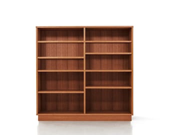 Bookcase, bookshelf made of oak vaneer - teak colour - Livlo T-R02