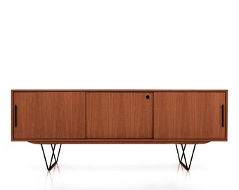 Mid-century sideboard, dresser, commode, credenza made of oak vaneer - teak colour - Livlo T-S04