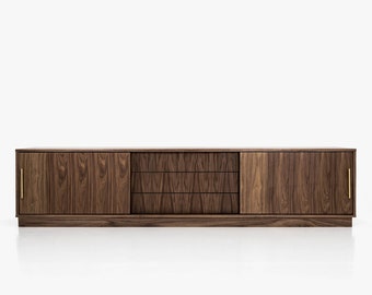 Mid-century sideboard, dresser, commode, credenza made of walnut vaneerLivlo O-S02