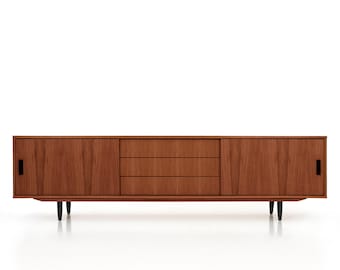 Mid-century sideboard, dresser, commode, credenza made of oak vaneer - teak colour - Livlo T-S02