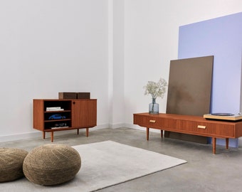 Mid-century sideboard, dresser, commode, credenza made of oak vaneer - teak colour - Livlo T-S16
