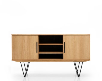 Mid-Century-Sideboard, Kommode, Kommode, Anrichte aus Eichenfurnier – Livlo D-S14