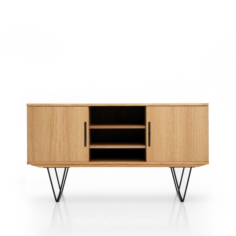 Mid-Century-Sideboard, Kommode, Kommode, Anrichte aus Eichenfurnier Livlo D-S14 Bild 1