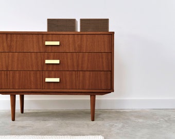 Mid-Century Sideboard, Kommode, Anrichte aus Eichenholz - Farbe Teakholz - Livlo T-P02