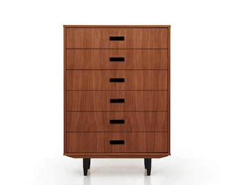 Mid-Century-Sideboard, Kommode, Kommode, Anrichte aus Eichenfurnier – Farbe Teak – Livlo T-P03