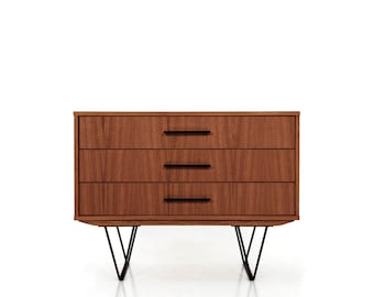 Mid-Century Sideboard, Kommode, Anrichte aus Eichenholz - Farbe Teakholz - Livlo T-P02