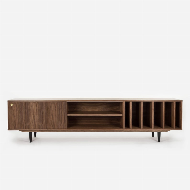 Mid-Century-Sideboard, Kommode, Kommode, Anrichte aus Walnussfurnier Livlo O-S18 Bild 9