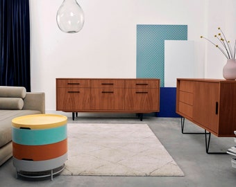 Mid-Century Sideboard, Kommode, Anrichte aus Eichenholz - Farbe Teak - Livlo T-S10