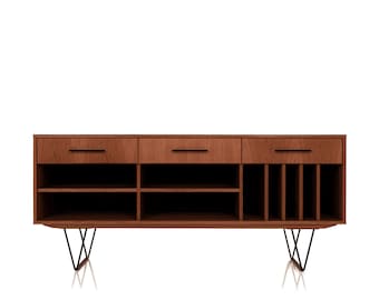 Mid-Century Sideboard, Kommode, Anrichte aus Eichenholz - Farbe Teak - Livlo T-S07