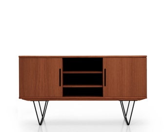 Mid-Century-Sideboard, Kommode, Kommode, Anrichte aus Eichenfurnier – Farbe Teak – Livlo T-S14