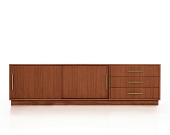 Mid-century sideboard, dresser, commode, credenza made of oak vaneer - teak colour - Livlo T-S03