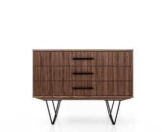 Mid-century sideboard, dresser, commode, credenza made of walnut vaneer - Livlo O-P02