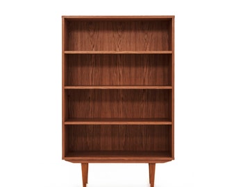 Bookcase, bookshelf made of oak vaneer - teak colour - Livlo T-R03