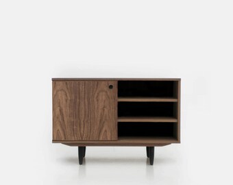 Mid-century sideboard, dresser, commode, credenza made of walnut vaneer - Livlo O-S17