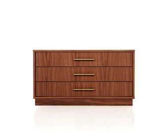 Mid-Century Sideboard, Kommode, Anrichte aus Eichenholz - Farbe Teakholz - Livlo T-P02