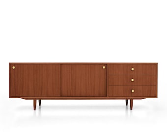 Mid-century sideboard, dresser, commode, credenza made of oak vaneer - teak colour - Livlo T-S03