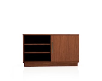 Mid-century sideboard, dresser, commode, credenza made of oak vaneer - teak colour - Livlo T-S16