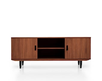 Mid-Century-Sideboard, Kommode, Kommode, Anrichte aus Eichenfurnier – Farbe Teak – Livlo T-S15