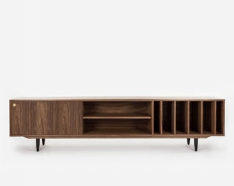 Mid-century sideboard, dresser, commode, credenza made of walnut vaneer - Livlo O-S18