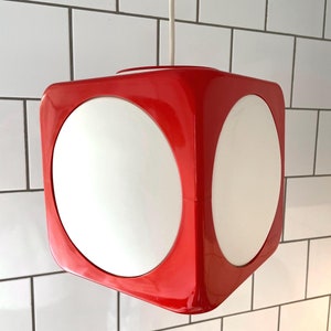 Rare 1970’s Dice Pendant by Lars Schiøler for Danish Hoyrup Light // Iconic Scandinavian Space Age IKEA Kuben Lamp