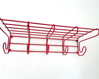 Vintage IKEA Frän Red Coat Rack | 1990s Modernist Hallway Storage