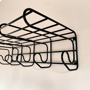 Vintage IKEA FRÄN Black Wire Wall Coat Rack - 1990s Retro Design