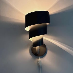 Rare Vintage IKEA Spiral Wall Lamp — Sculptural Gray Metal | Postmodern Brutalist Vibe