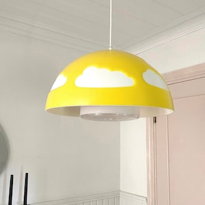 90s Yellow IKEA SKOJIG Cloud pendant lamp / Kid’s Ceiling light